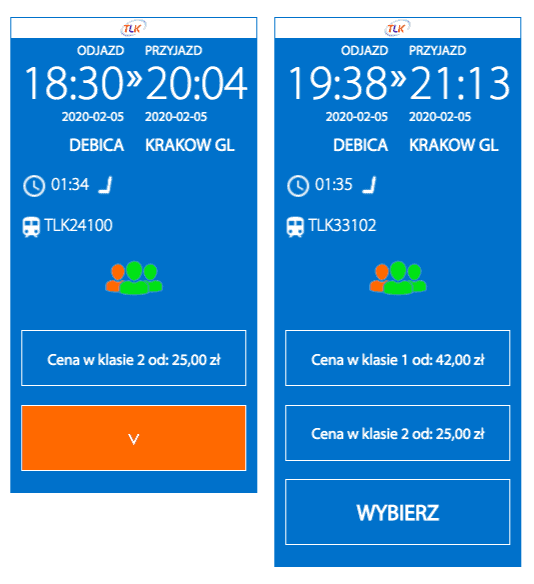 Debica Krakow pociag