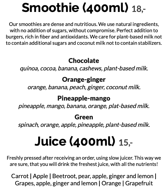 vegan juices and smoothies