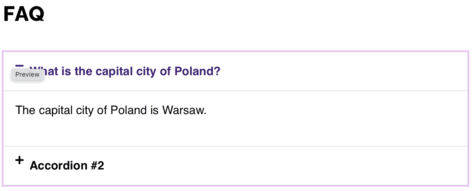 Dropdown FAQ schema in accordion widget