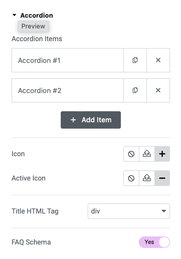 FAQ schema on the accordion widget in elementor