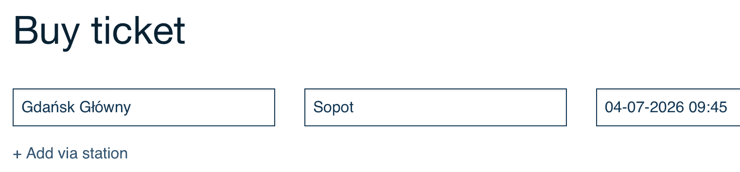 Gdansk to Sopot by train
