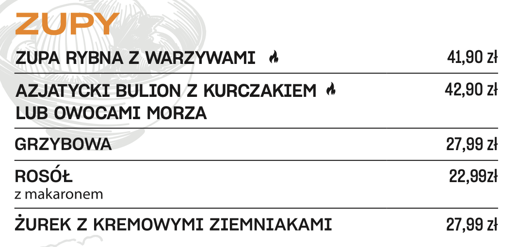 soups at Cud Miod restaurant in Lodz