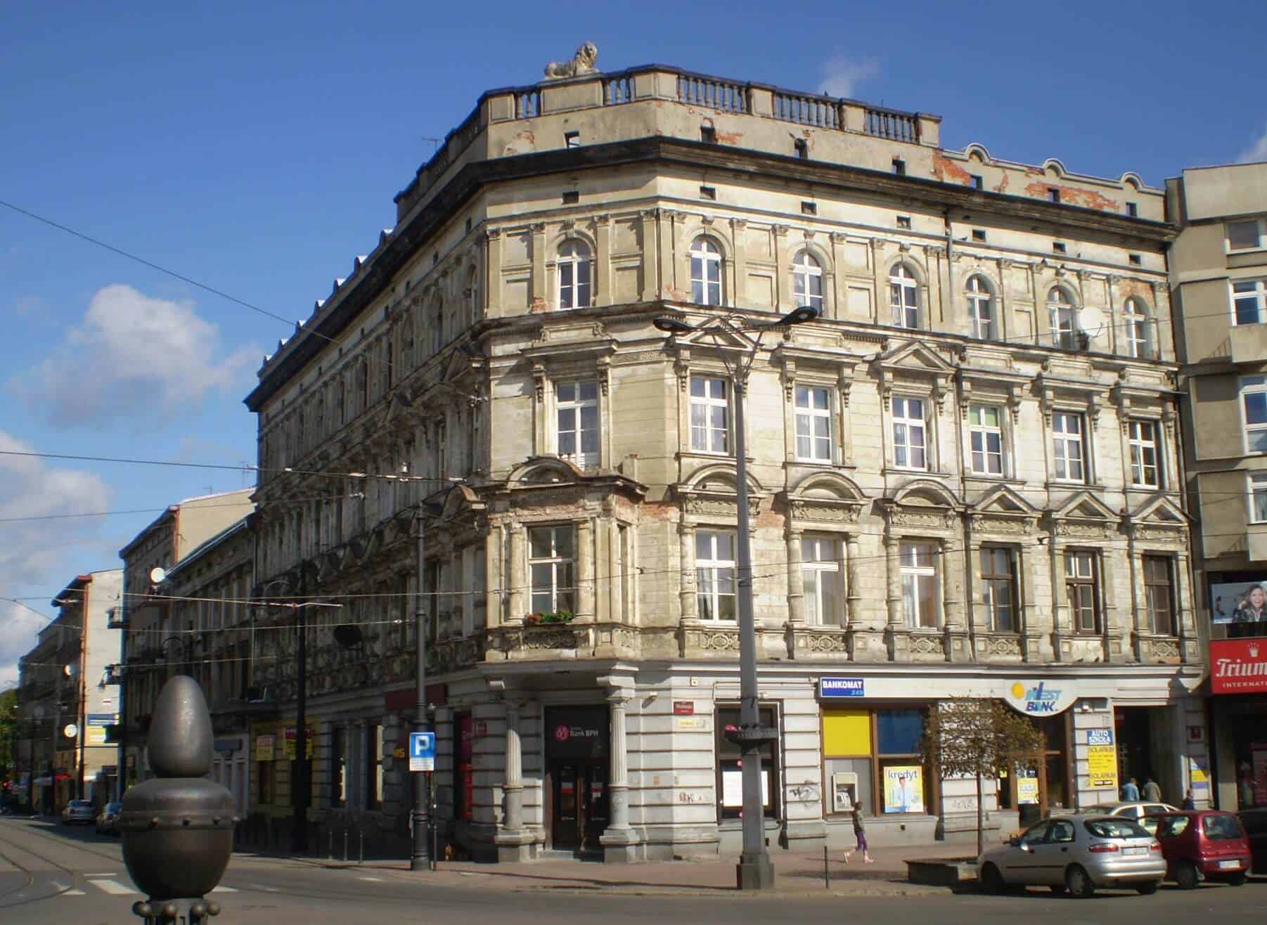 Tenement house at Plac Wolnosci 9 in Lodz