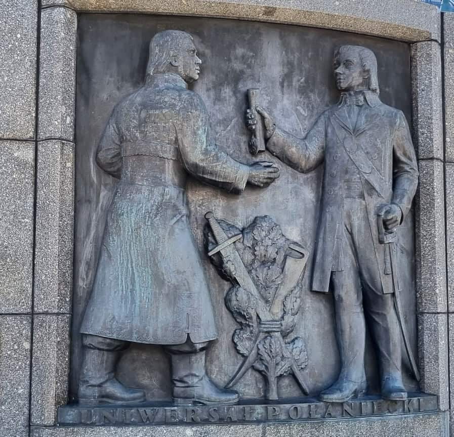 Proclamation of Połaniecki bas-relief on the Kościuszko Monument in Łódź