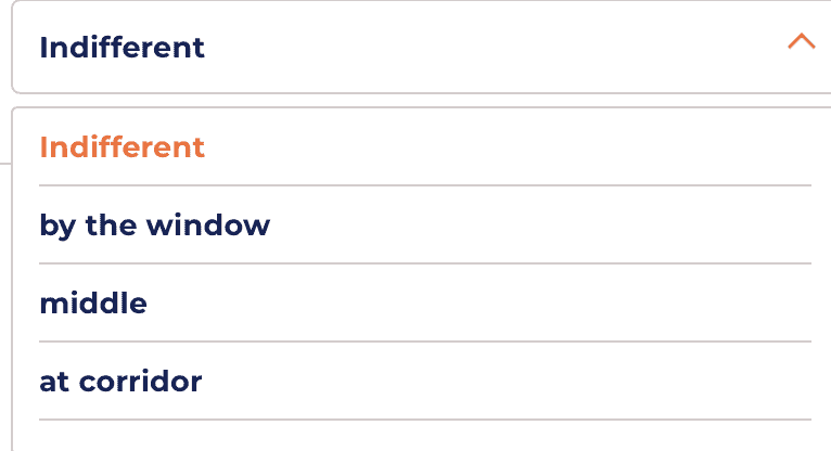 seat position selection on PKP Polish trains
