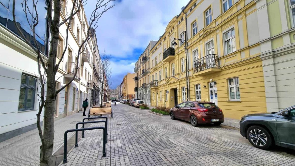 Włókiennicza Street in Lodz, Poland