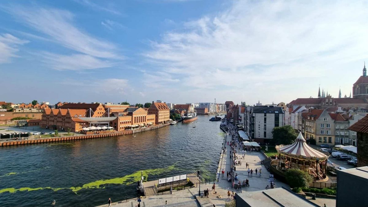 View over the Motława River in Gdańsk from the Hilton Hotel